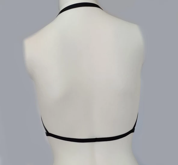 ASM0266 Bayan Siyah Bralet Büstier Sütyen - 6
