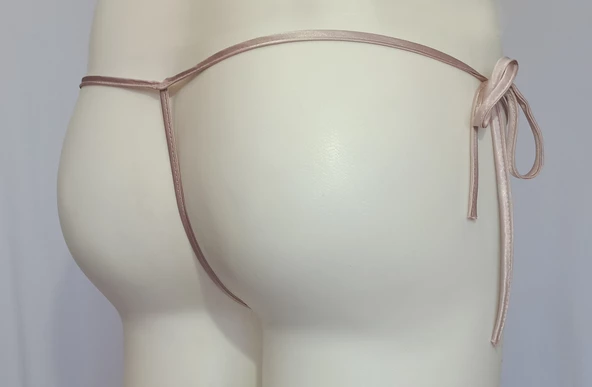 ASM0276 Bayan Somon İpli Gri String - 6