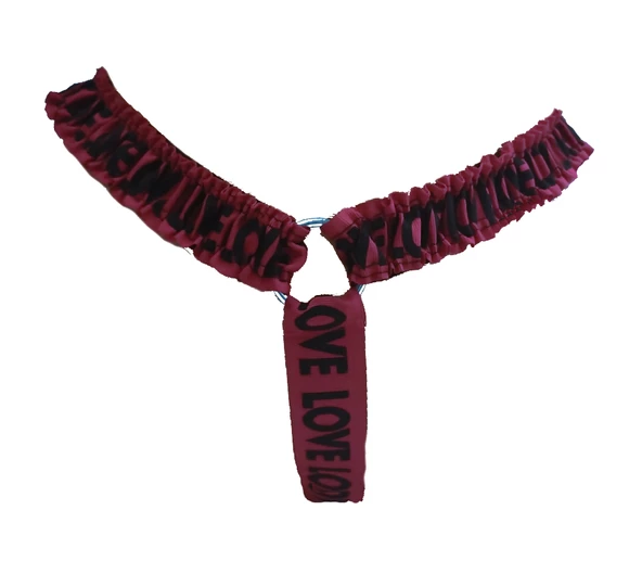 ASM0123 Bayan Kırmızı Glatyatör LOVE Fantazisi Tanga - Resim 9