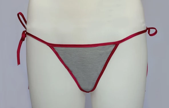 ASM0275 Bayan Kırmızı İpli Renkli String - 4