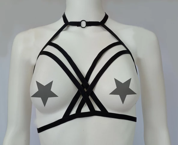 ASM0266 Bayan Siyah Bralet Büstier Sütyen - 4