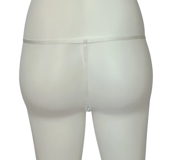 ASM0187 Bayan Beyaz Y Ray Desen Tanga String - 2