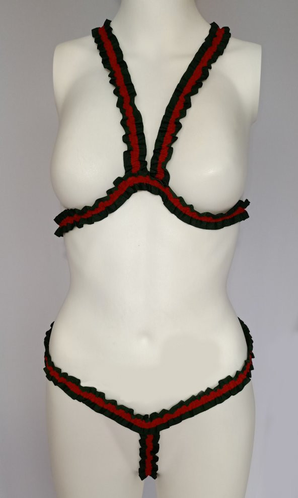 ASM0185 Bayan Guccili Özel Şerit Bralet Südyen Takım - 7