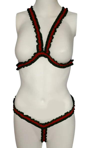 ASM0185 Bayan Guccili Özel Şerit Bralet Südyen Takım - 2