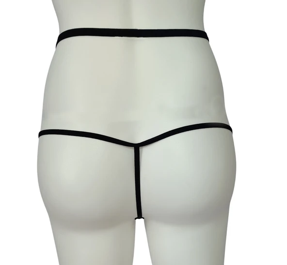 ASM0168 Bayan Siyah Fisto Exotic String Tanga - 2