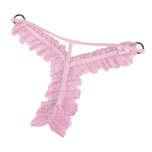 ASM0226 Bayan Pembe Dantel HalkalıFırfır Özel String - 3