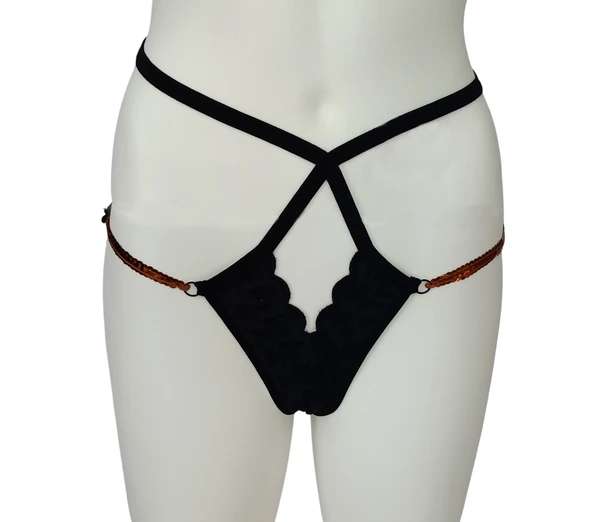 ASM0168 Bayan Siyah Fisto Exotic String Tanga