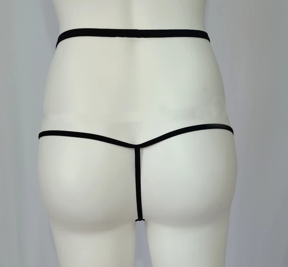ASM0168 Bayan Siyah Fisto Exotic String Tanga - 4