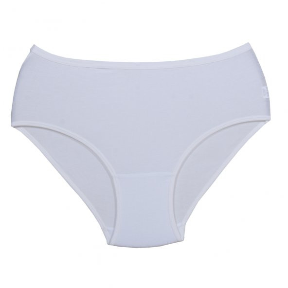 ASM0019 Bayan Düz Beyaz Yanı Geniş Pamuklu  Bato Külot - 4