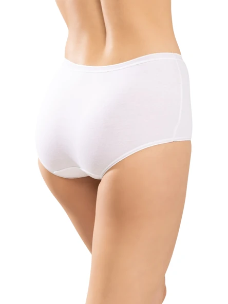 ASM0019 Bayan Düz Beyaz Yanı Geniş Pamuklu  Bato Külot - 2