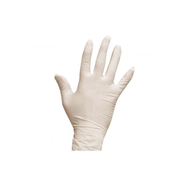Dolphin Tek Kullanımlık Lateks Beyaz Pudralı Large Muayne Eldiveni - 10 Adet 100'lü Paket / Koli - 4