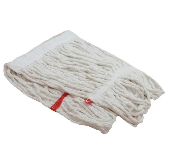 Dar Yedek Islak Mop Paspas Ucu Başlığı Püskül -17 Cm. -Pamuklu -350 Gram. -Beyaz - 5 Adet - Resim 3