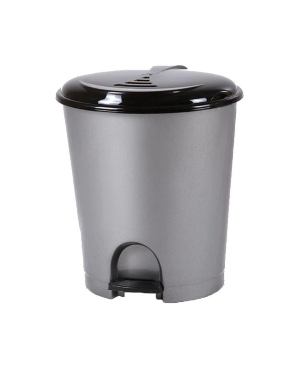 Akay Plastik Pedallı Çöp Kutusu Kovası / Çıkarılabilir İç Kovalı - Gri - 20 Litre - 31 x 35 x 41 Cm.
