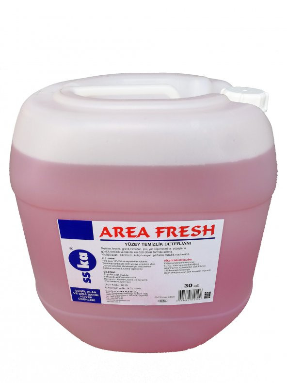 SSKA Area Fresh Parfümlü Az Köpüren Uçucu Leke Bırakmayan Yüzey Temizleyici 30 Kg. - Bidon - 2
