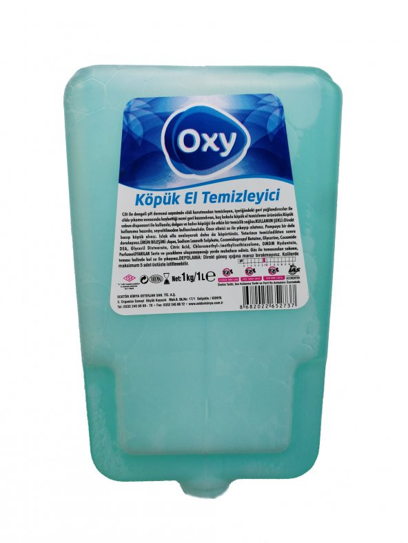 Oxy Tek Kullanımlık Kartuş El Temizleme Sıvı Köpük Sabun / 1 Kg.