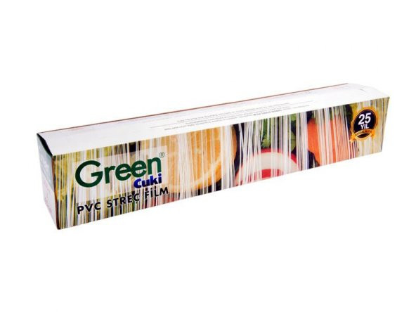 Green Cuki PVC Streç Film Folyo - Gıdaya Uygun - 9 Mikron - 45 Cm. x 300 Metre