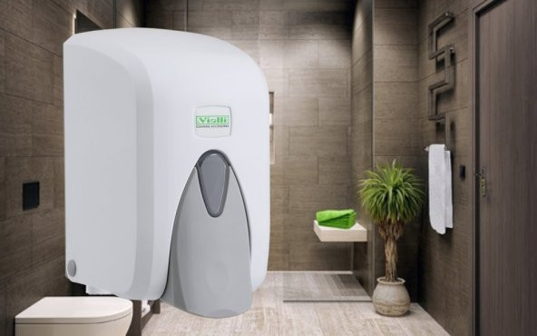 Vialli S5 Hazneli Sıvı Sabunluk - Sıvı Sabun Dispenseri - Sıvı Sabun Aparatı - 500 Gr - Beyaz - 2