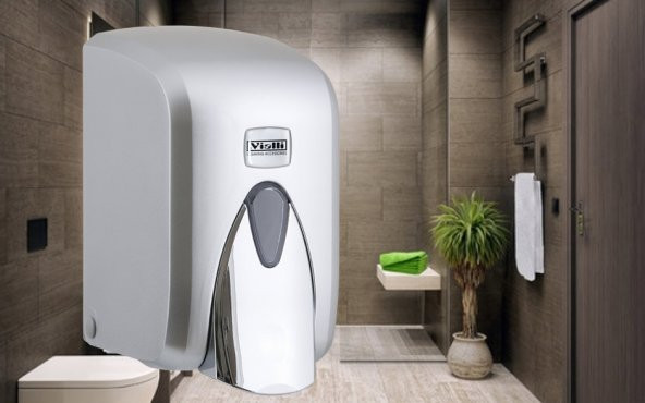 Vialli S5C 500 Gr. Krom Görünümlü Hazneli Sıvı Sabunluk - Sıvı Sabun Dispenseri Aparatı - 3