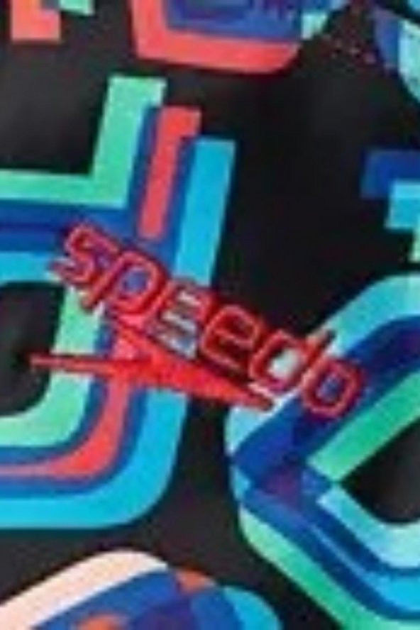 Speedo 8-12377G810 - Leaderback Allover Kız Çocuk Yüzücü Mayo - 6