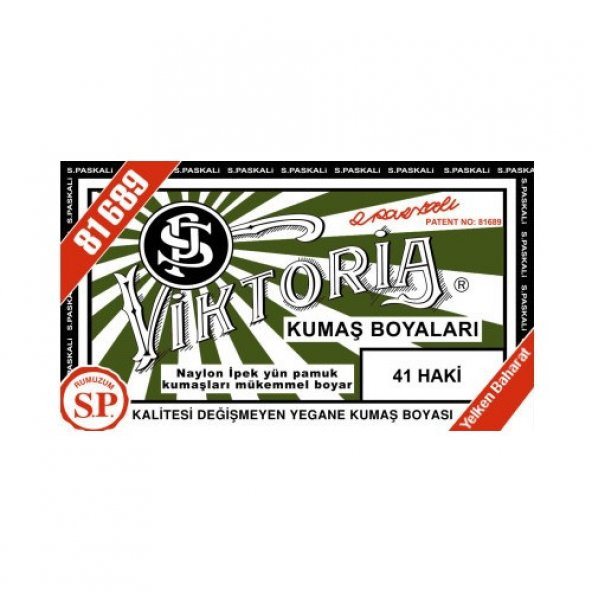 Viktoria Kumaş Boyası Haki 2Pk+Fiske Sabitleme 1Pk - 2