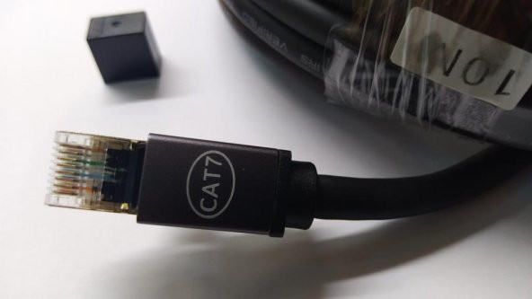 Cat. 7 İnternet Kablosu 10 Metre Yuvarlak Siyah - Resim 2