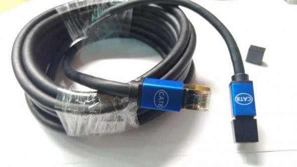 Cat. 8 İnternet Kablosu 10 Metre Yuvarlak Siyah Kaliteli - 2