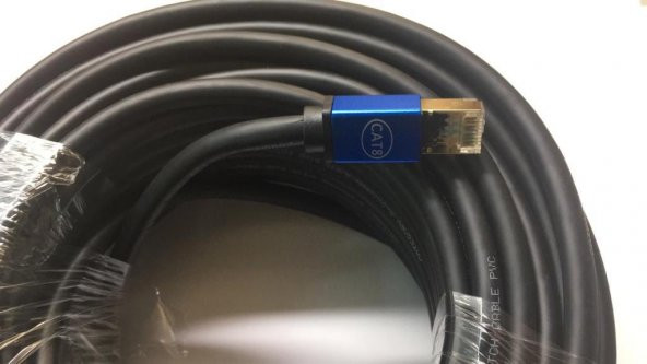 Cat. 8 İnternet Kablosu 20 Metre Yuvarlak Siyah Kaliteli - 2