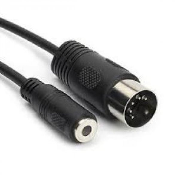 5 Pin Din Erkek - 3.5 mm Stereo Dişi Çevirici Kablo - 10 cm