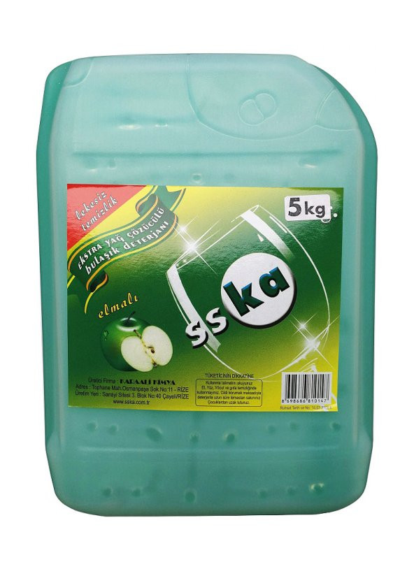 SSKA Elde Bulaşık Yıkama Deterjanı / Ekstra Yağ Çözücülü Limon Esanslı - 5 Kg. - Bidon