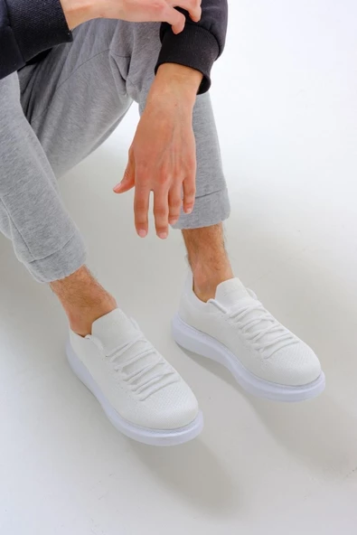 Erkek Tarz Casual Sneaker Günlük Spor Bez Ayakkabı -Beyaz - 6