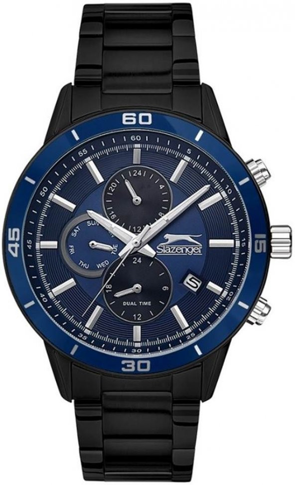 Slazenger SL.09.1576.2.03 44 mm Siyah Çelik Erkek Kol Saati