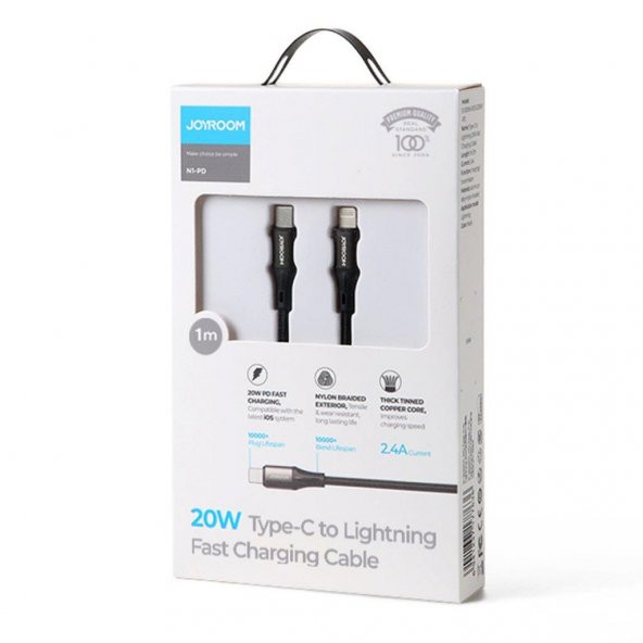 Joyroom S-1024N1 PD Hızlı Şarj ve Data Kablosu Type-C to Lightning 20W 1M - 3