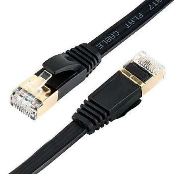 Cat. 7 Yassı İnternet Kablosu 5 Metre Siyah