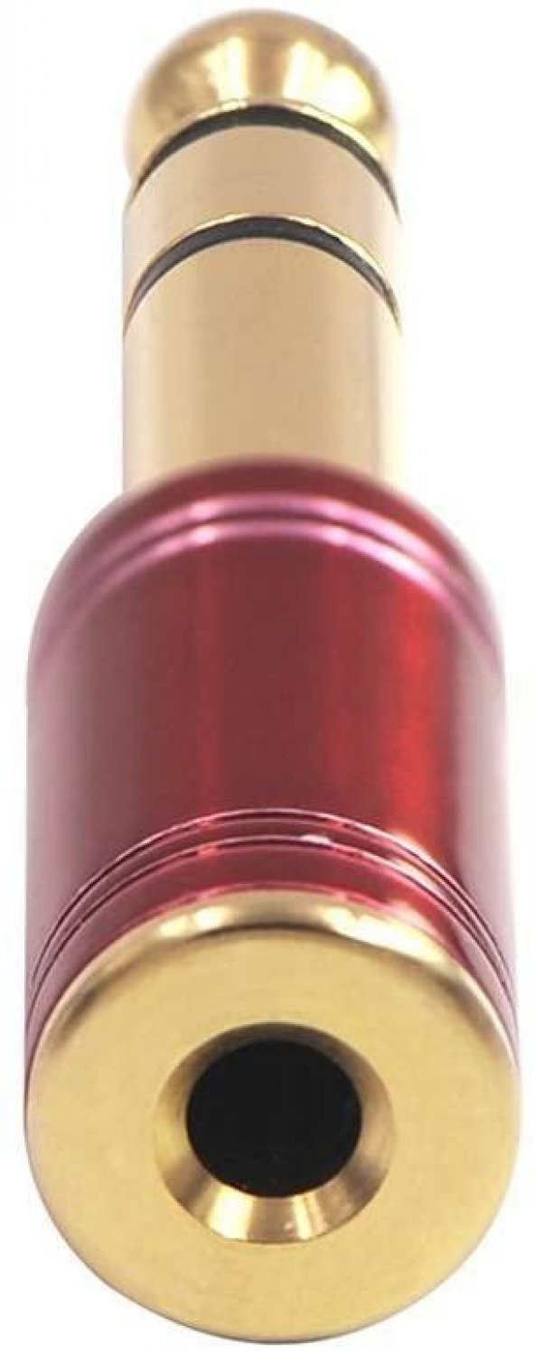 6.3 mm Stereo Erkek to 3.5 mm Dişi Kaliteli Çevirici Kırmızı - Resim 3