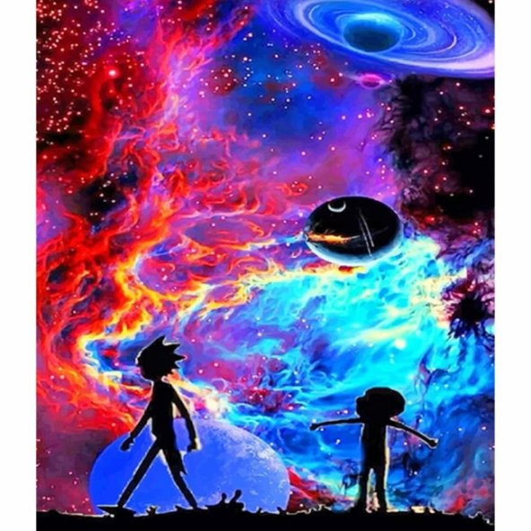 Canvas Rick ve Morty Sayılarla Boyama Seti  Duvar Sticker Rulo 70 x 90 cm - 1