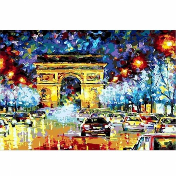 Canvas Zafer Takı Sönmeyen Ateş Sayılarla Boyama Seti  Kasnaklı 50 x 65 cm