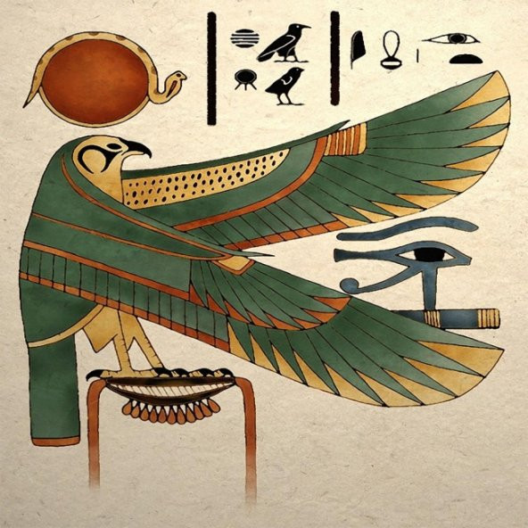 Canvas Mısır Tanrısı Horus Sayılarla Boyama Seti  Duvar Sticker Rulo  100 x 140 cm