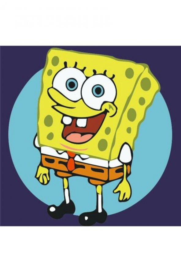 Çocuklar İçin Sayılarla Boyama Seti Sünger Bob Kasnaklı 20 x 20 cm - 1