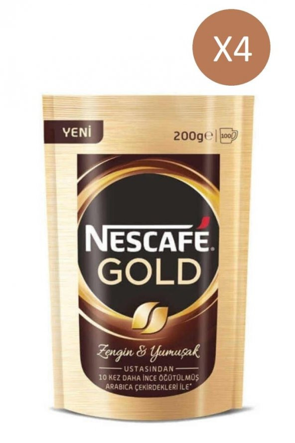 Nescafe Gold - 200 gr Paket x 4 Adet