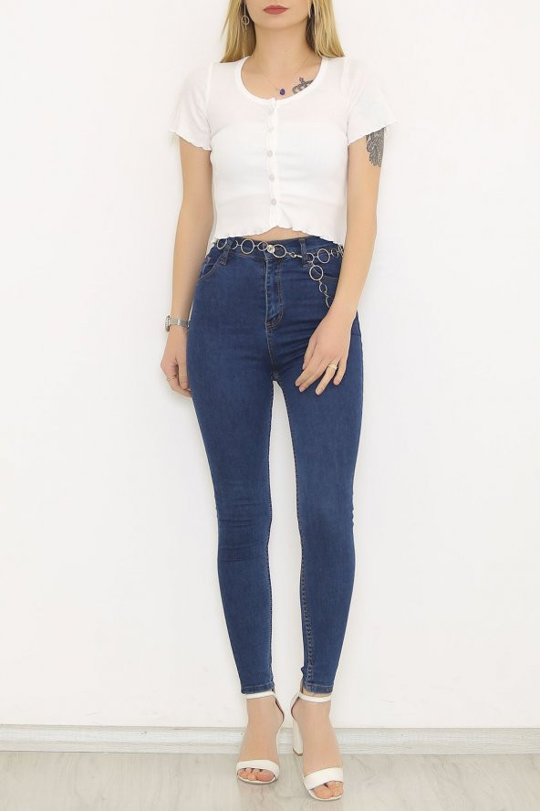 Önü Düğmeli Bluz Beyaz - 9246.224. - 2