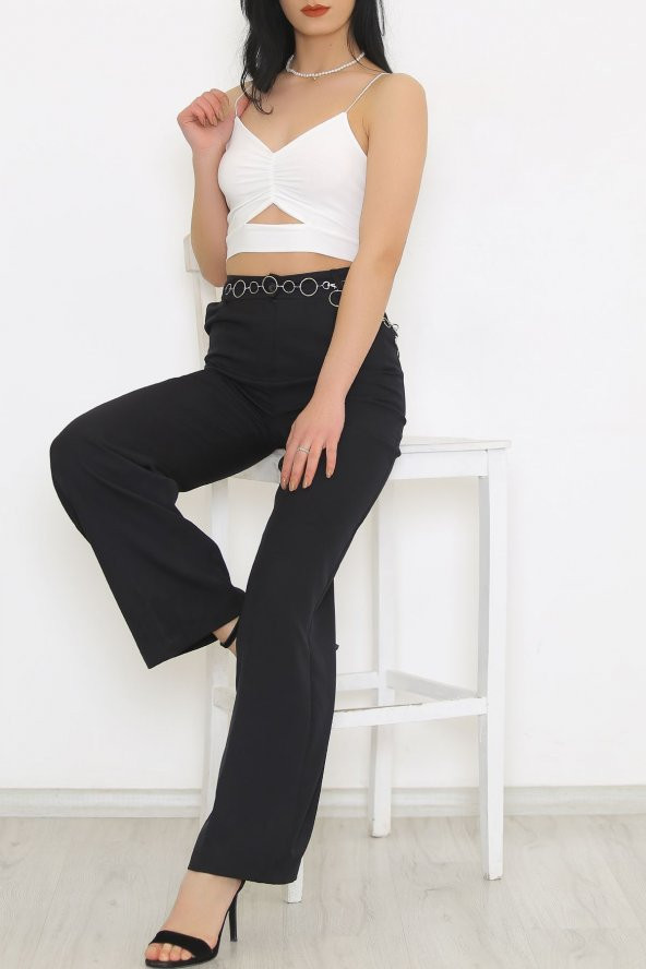 Önü Dekolteli İp Askılı Bluz Beyaz - 1637.1595. - 4