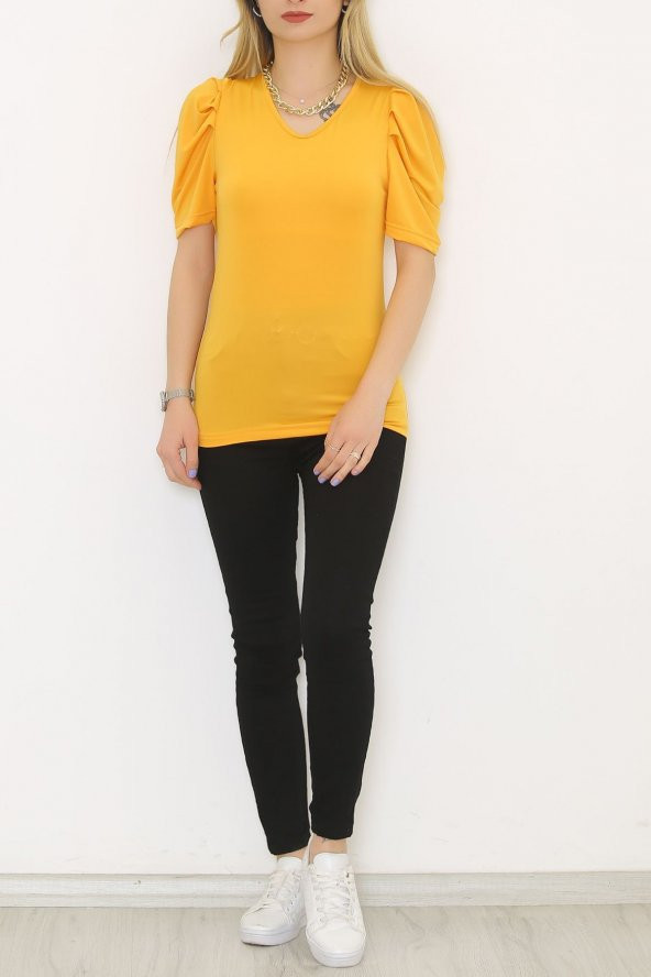 Prenses Kol Bluz Hardal - 8874.107. - 2