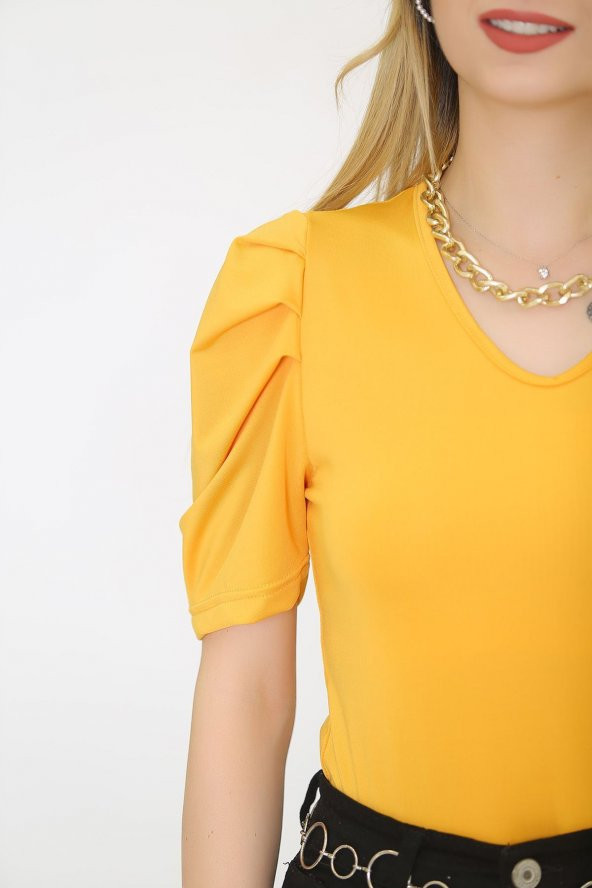 Prenses Kol Bluz Hardal - 8874.107. - 4