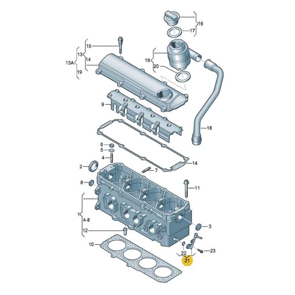 VW Golf 5 2004-2008 Silindir Kapak Havalandırma Borusu 06A103212A - 3