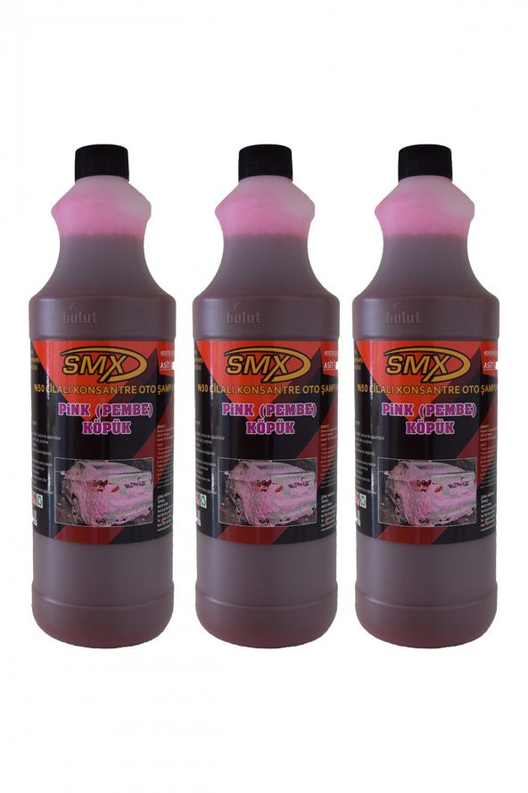 SMX 3 Adet 50 Cilalı Pink Oto Şampuanı 1 Lt