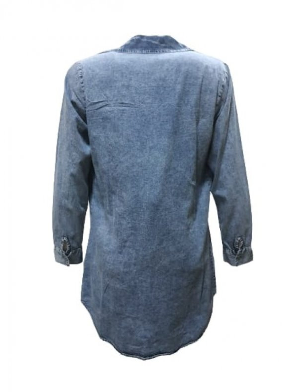 Melif Kadın Kot Gömlek İçi T-shirt İkili Takım 217 - 3