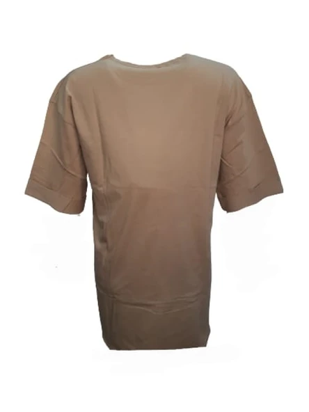 Kuzey Kadın Baskılı Yırtmaçlı Oversize Kadın T-Shirt 301 - Resim 3