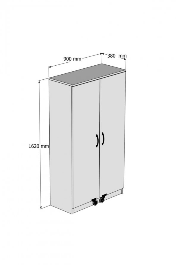 KZY Erzak Dolabı 2 Kapaklı Çok Amaçlı Mutfak Dolabı-Beyaz - 4