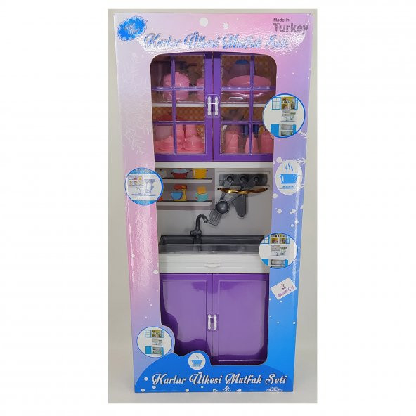 Oydaş Karlar Ülkesi Oyuncak Mutfak Seti Lavabo ve Dolabı 34cm 02341 - 2