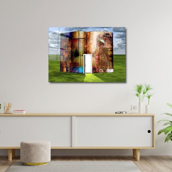 ArtofWallDesign Sürrealizm Kitabı Cam Tablo UV